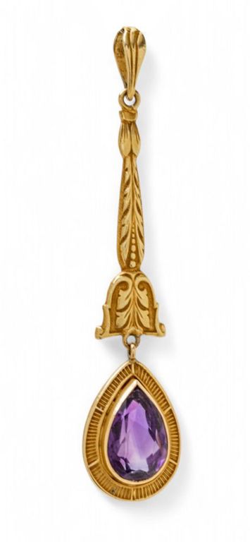 14k Gold Amethyst Pendant