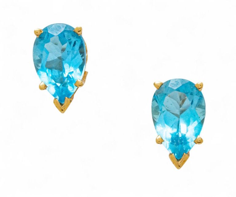 14k Yellow Gold Topaz Earrings