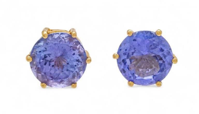 14k Yellow Gold Tanzanite Earring