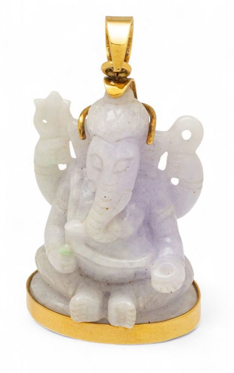 14k Yellow Gold Jade Pendant