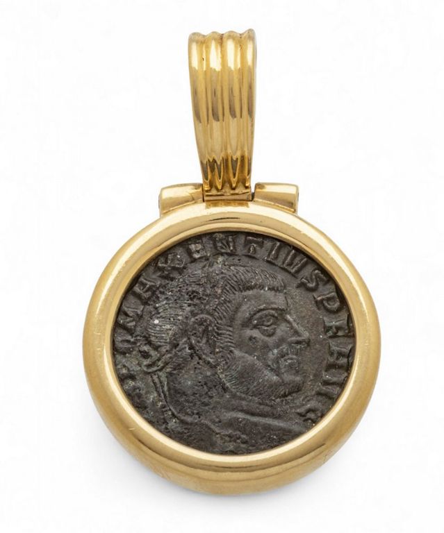 18k Gold Roman Coin Pendant