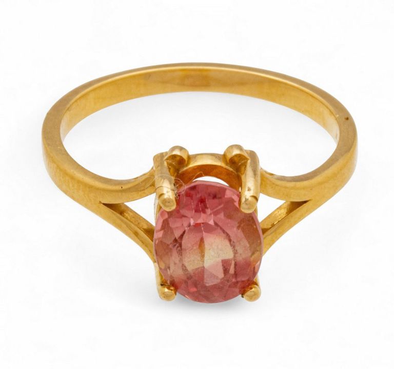10k Yellow Gold Pink Tourmaline Ring