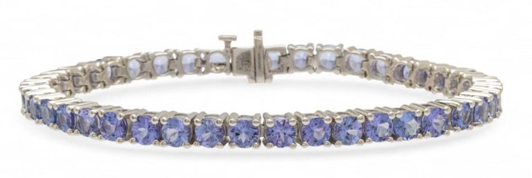 Sterling Silver Tanzanite Tennis Bracelet
