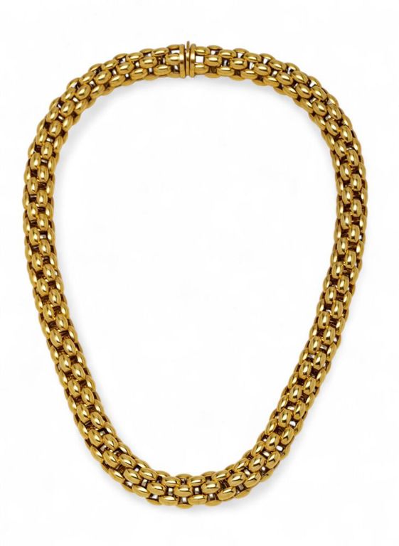 18k Yellow Gold Multi Woven Tube Necklace