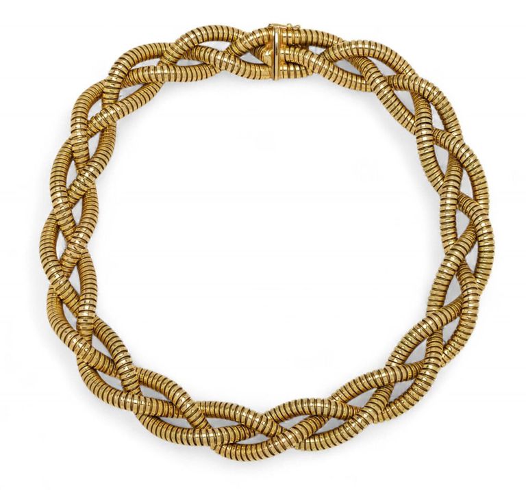 14k Yellow Gold Spiral Chain Necklace