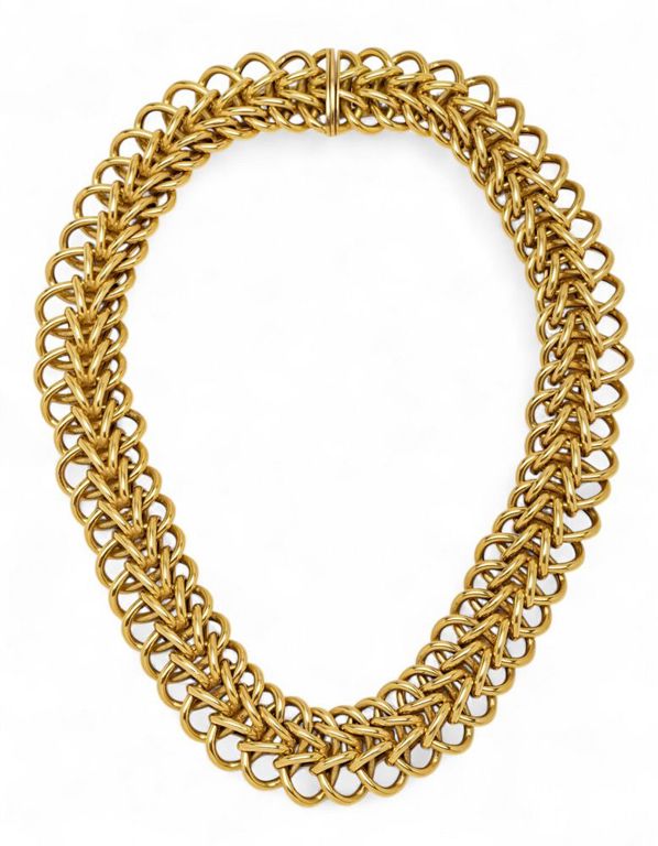 18k Yellow Gold Oval Link Necklace
