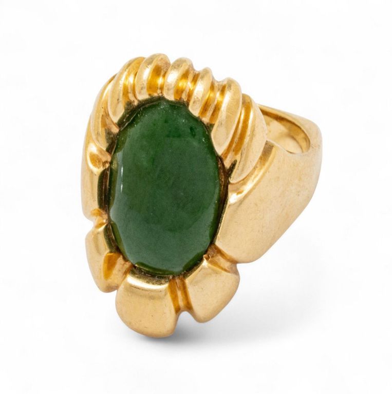 14k Gold Nephrite Ring