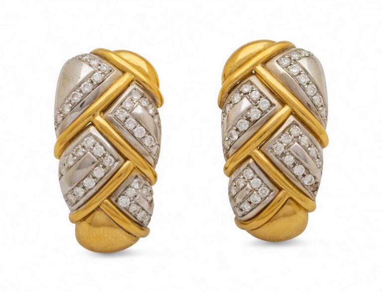 18k Gold Diamond Earrings