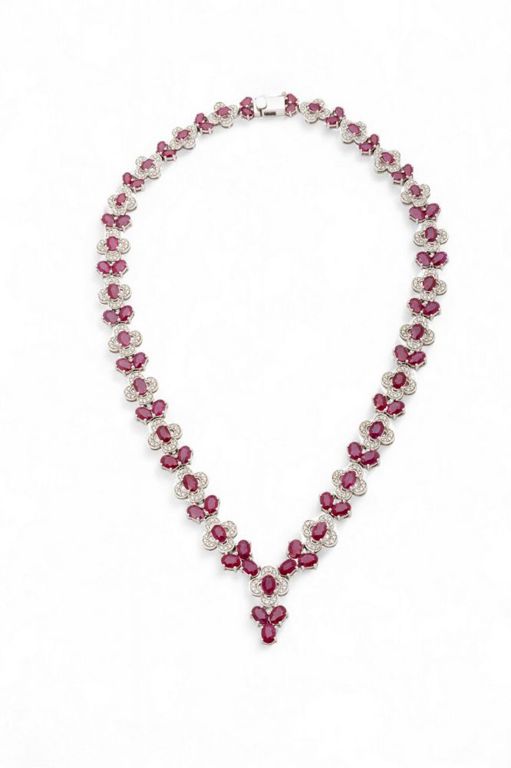 14k Gold Ruby and Diamond Necklace