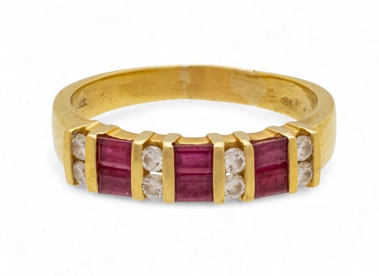 18k Gold Ruby and Diamond Ring