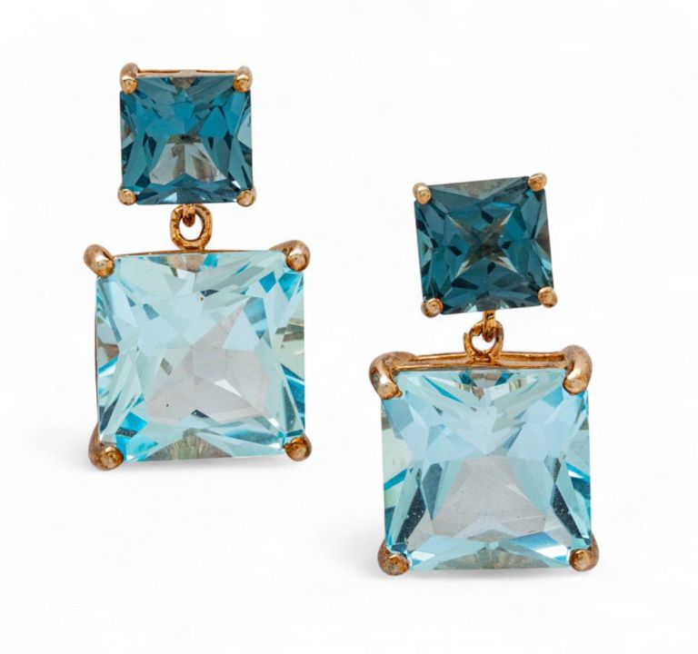 14k Gold Topaz Earrings