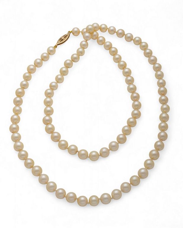 14k Yellow Gold Pearl Necklace