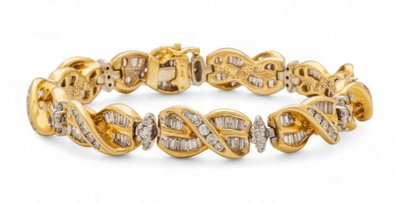 14k Yellow Gold Diamond Bracelet