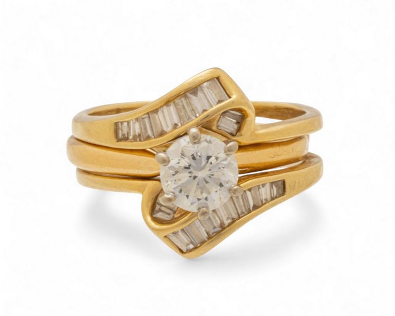 14k Yellow Gold Diamond Ring Set