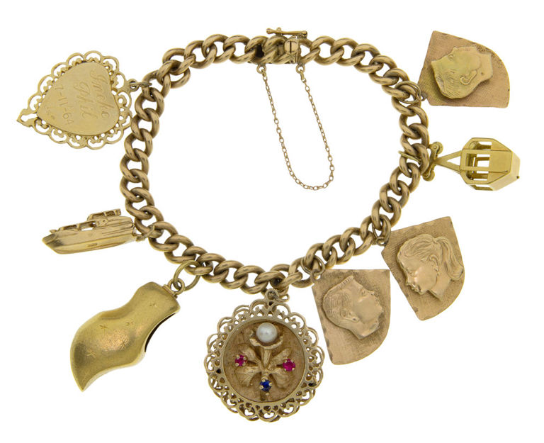 18k and 14k Gold Charm Bracelet