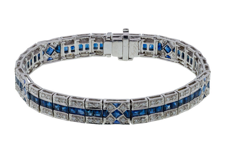 18k Gold Sapphire and Diamond Bracelet