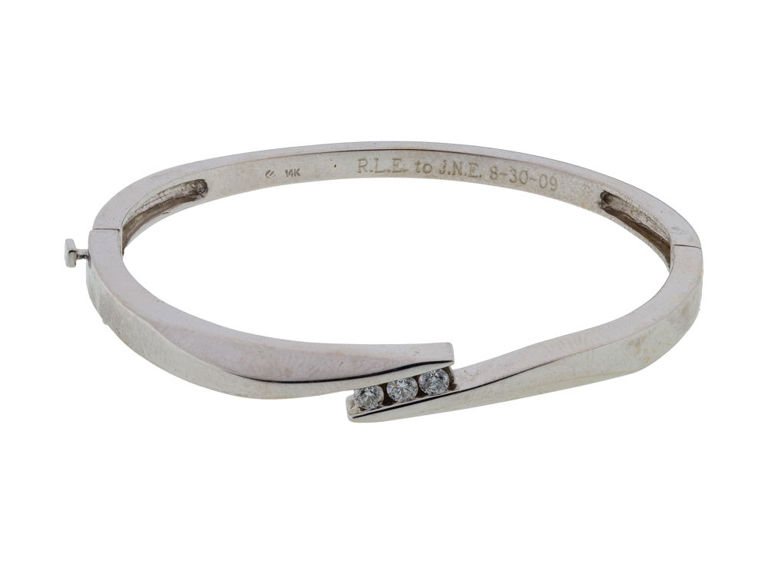 14k Gold Diamond Bangle Bracelet