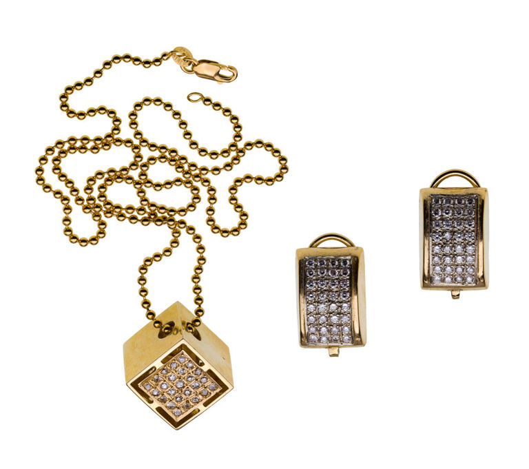 14k Gold Diamond Jewelry Set