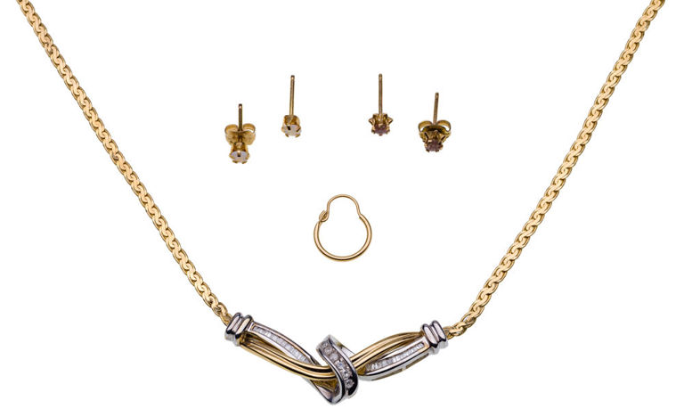Set of 4 14k and 10k Gold Jewelry