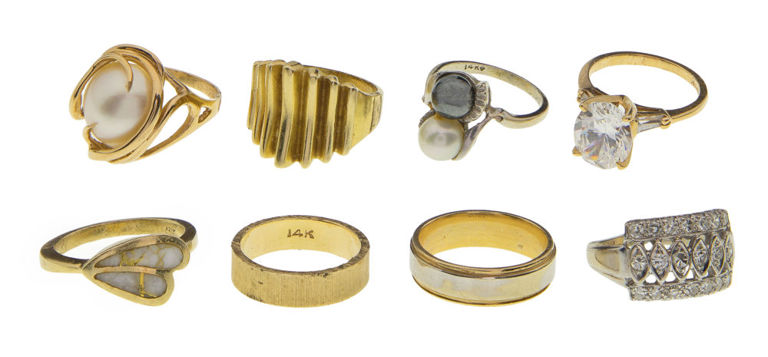 Set of 14k Gold and Gemstone Rings