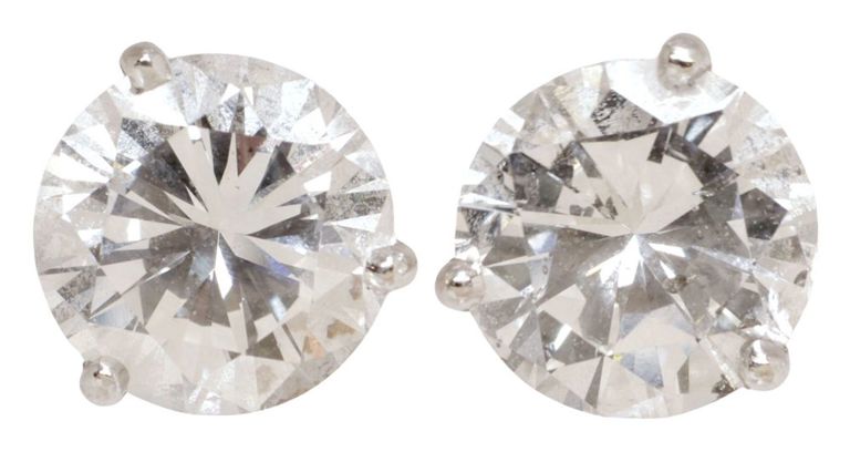 Pair of 14k Gold Diamond Earrings