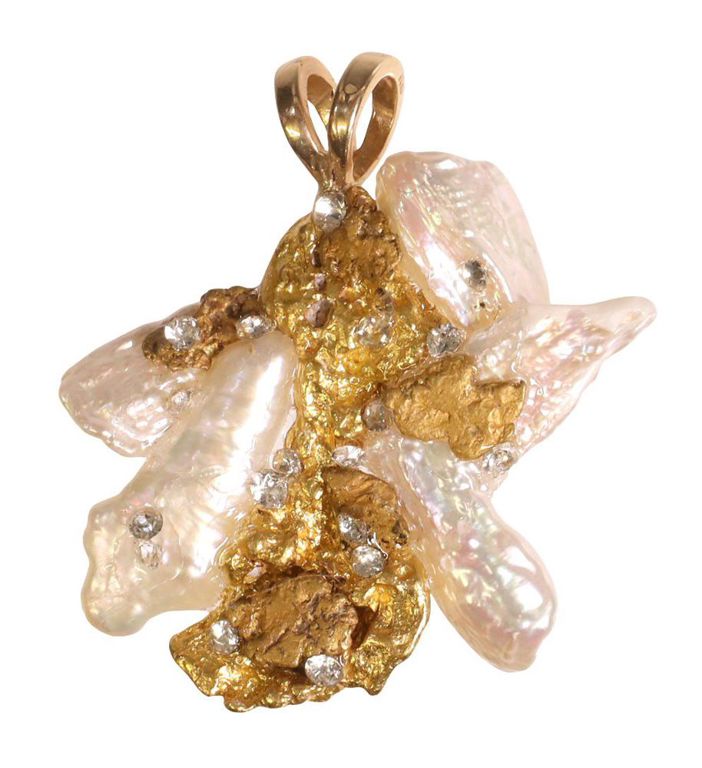14k Gold Keshi Pearl Pendant