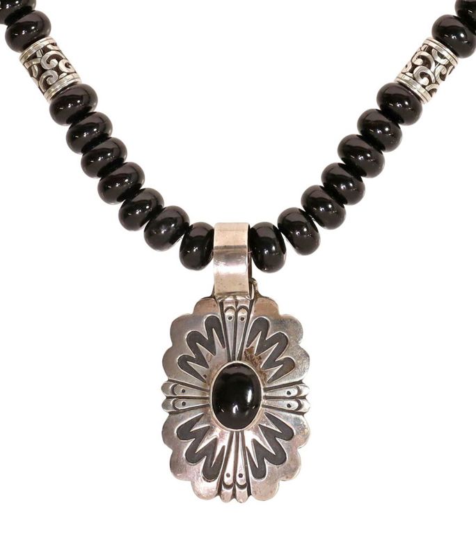 Sterling Silver Onyx Pendant Necklace