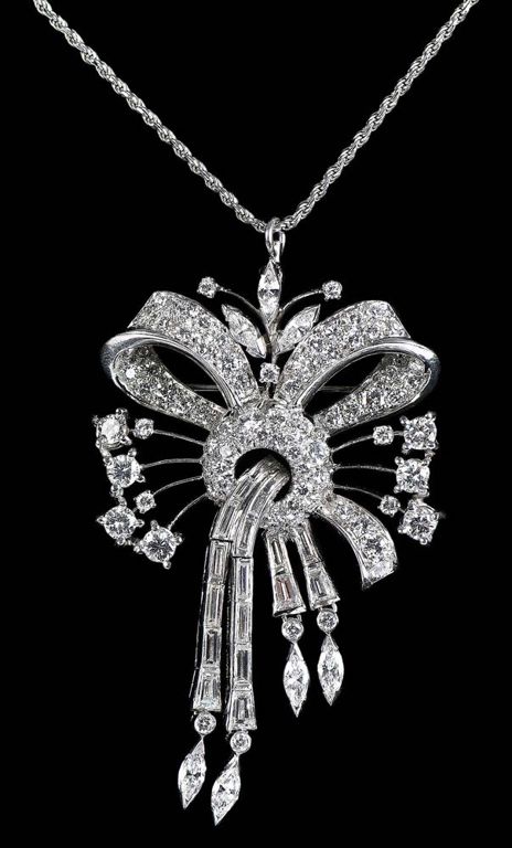 Diamond Pendant/Brooch Necklace