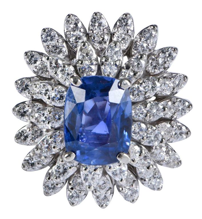 14k Gold Sapphire and Diamond Ring