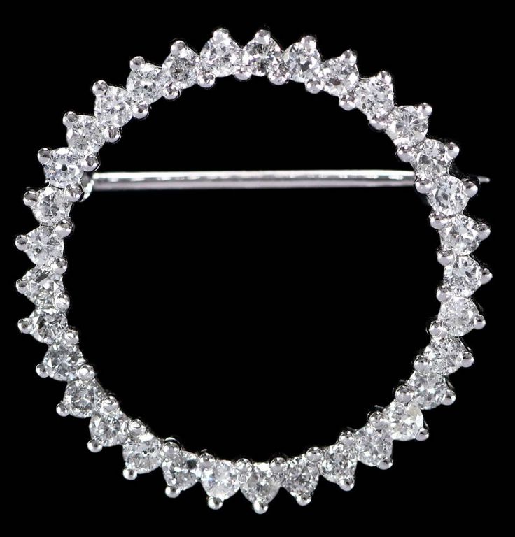 14k Gold Diamond Brooch