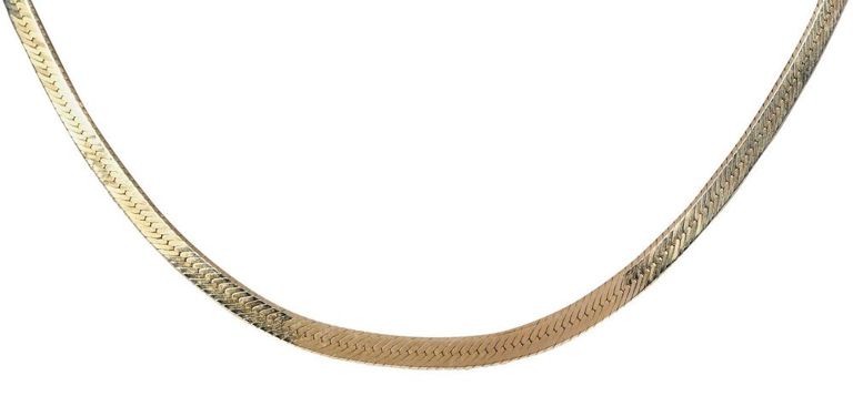 14k Gold Herringbone Necklace