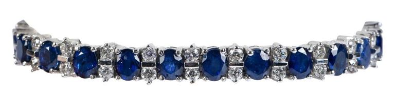 14k Gold Sapphire and Diamond Bracelet