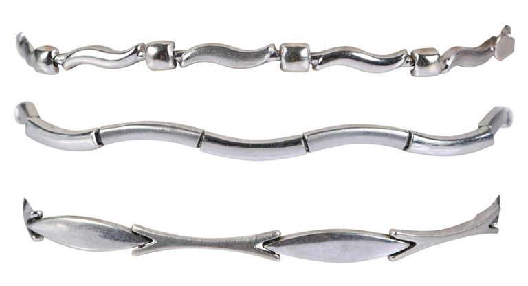 Set of 3 14k Gold Link Bracelets