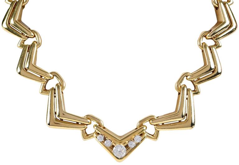 18k Gold Diamond Link Necklace