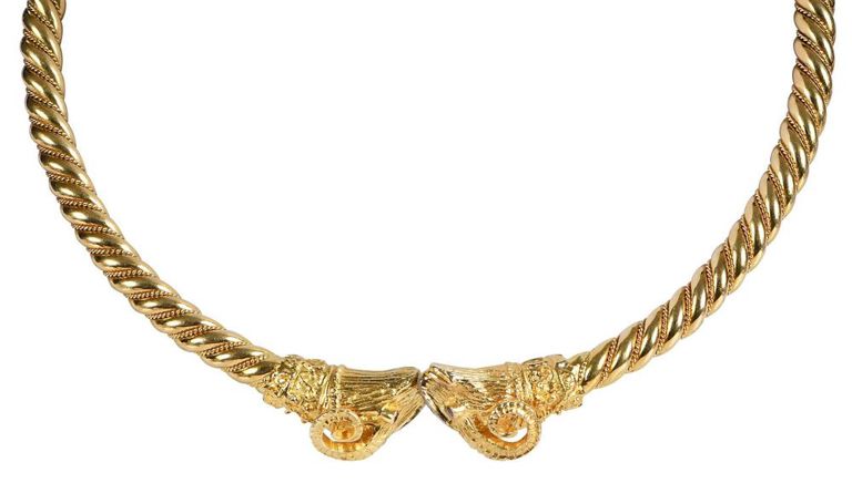 18k Gold Ruby and Diamond Collar Necklace