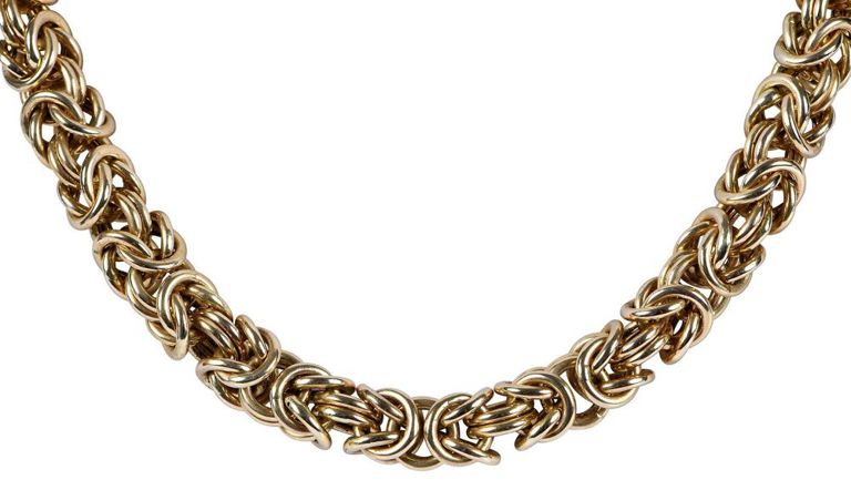 14k Gold Byzantine Link Necklace