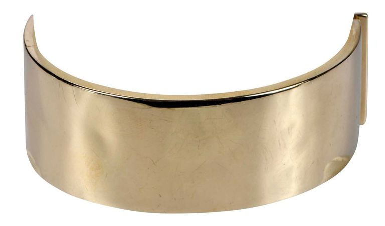18k Gold Wide Hinged Bangle Bracelet