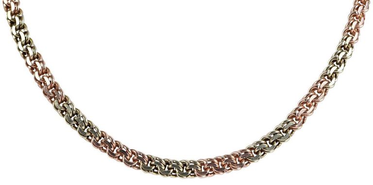 14k Two-Tone Gold Chino Link Chain