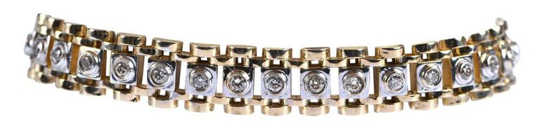 14k Two-Tone Gold Diamond Bracelet