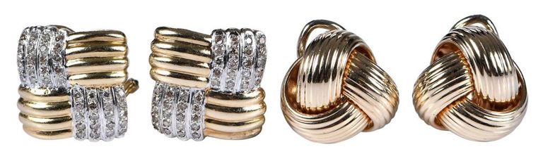 Set of 2 14k Gold Clip-On Earrings