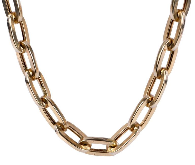 14k Gold Paper Clip Link Chain