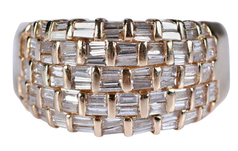 14k Gold Diamond Woven Ring