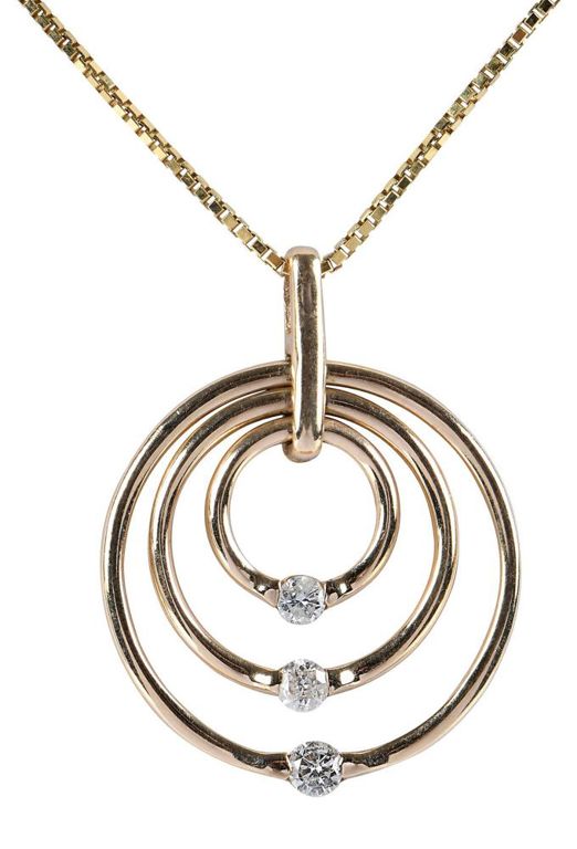 14k Gold Diamond Pendant Necklace