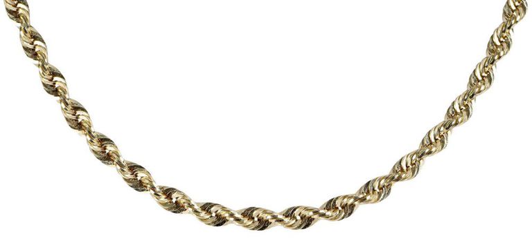 14k Gold Rope Chain Necklace