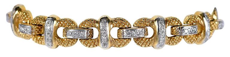 Yellow Gold Link Diamond Bracelet