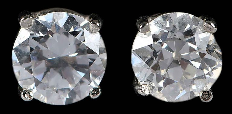 14k Gold Diamond Solitaire Earrings