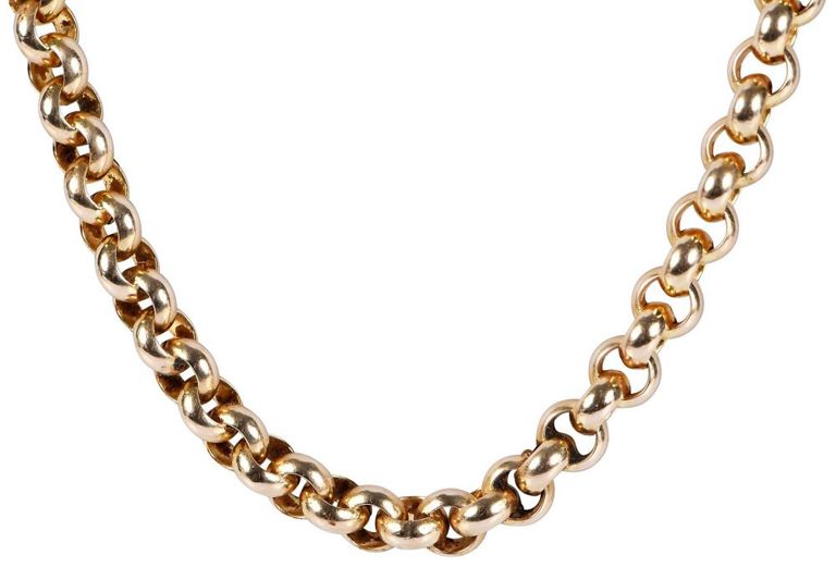 14k Gold Rolo Link Chain Necklace