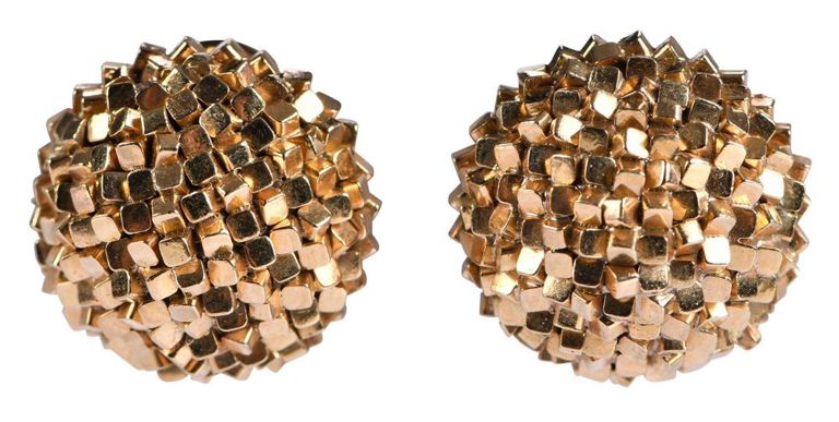 18k Gold Dome Button Earrings