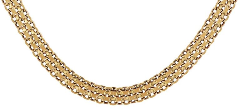 18k Gold Italian Fancy Link Necklace