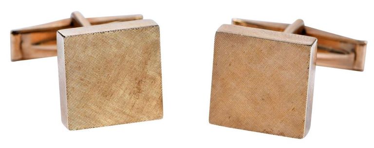 14k Gold Textured Square Cufflinks